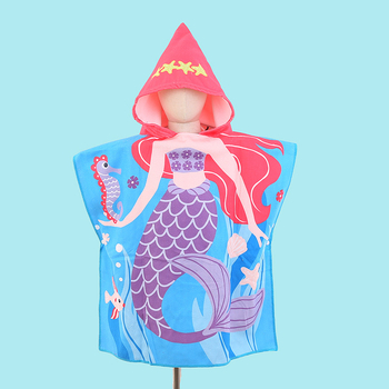 Παιδικό καπέλο-πετσέτα μπάνιου με κουκούλα, μικροϊνες, 170–200 γρ, 120D νήμα, εκτύπωση, προσαρμοστικό