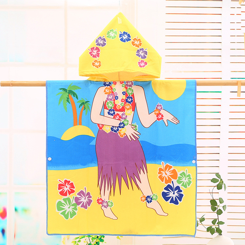 Παιδικό καπέλο-πετσέτα μπάνιου με κουκούλα, μικροϊνες, 170–200 γρ, 120D νήμα, εκτύπωση, προσαρμοστικό