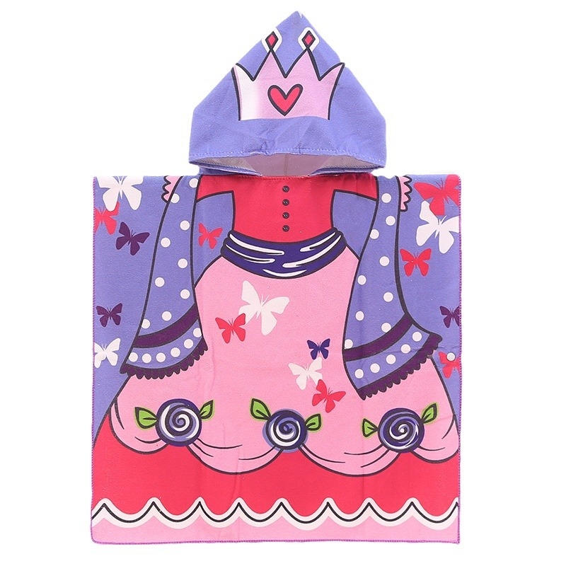 Παιδικό καπέλο-πετσέτα μπάνιου με κουκούλα, μικροϊνες, 170–200 γρ, 120D νήμα, εκτύπωση, προσαρμοστικό