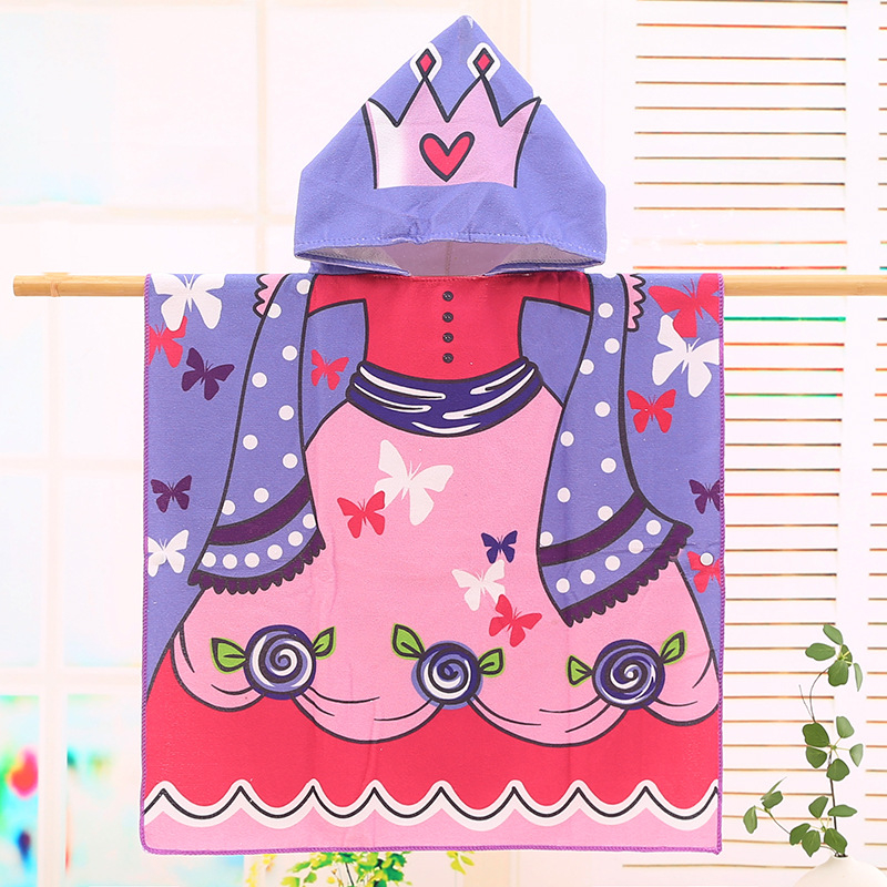 Παιδικό καπέλο-πετσέτα μπάνιου με κουκούλα, μικροϊνες, 170–200 γρ, 120D νήμα, εκτύπωση, προσαρμοστικό