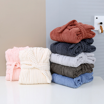 Ziemas kapucēts korallvelūra vannas halāts, universāls, mīksts un absorbējošs, 85% poliesters/15% neilons