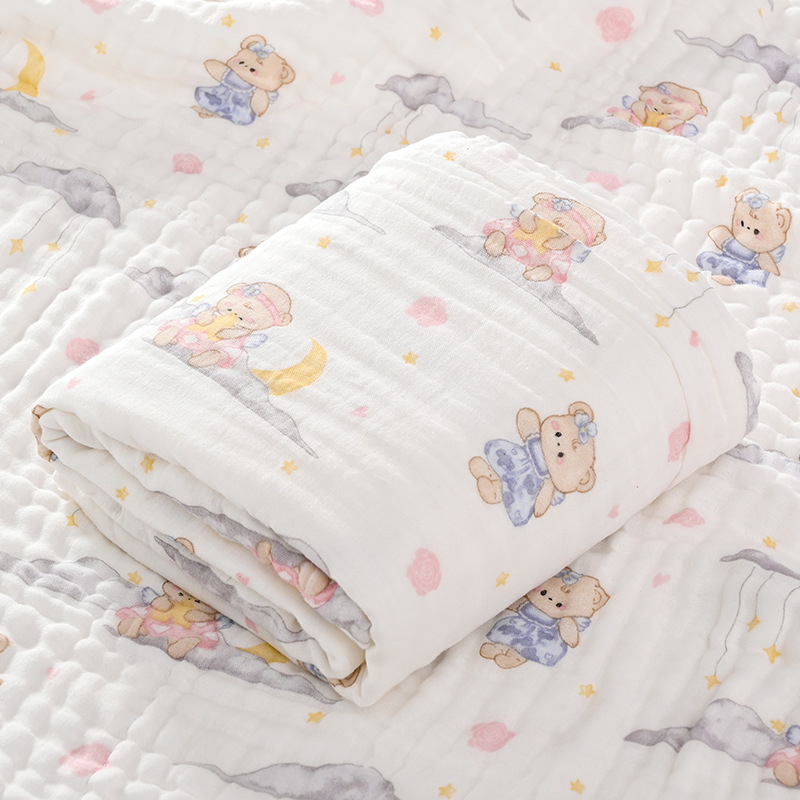 Βρεφική πετσέτα μπάνιου και κουβέρτα από 100% βαμβάκι, απορροφητική για νεογέννητα, διπλής χρήσης; 150D νήμα; Jacquard ύφανση; βάρος κάτω από 100 g