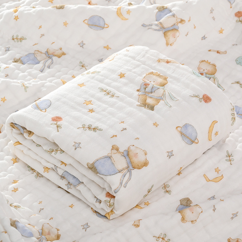 Βρεφική πετσέτα μπάνιου και κουβέρτα από 100% βαμβάκι, απορροφητική για νεογέννητα, διπλής χρήσης; 150D νήμα; Jacquard ύφανση; βάρος κάτω από 100 g