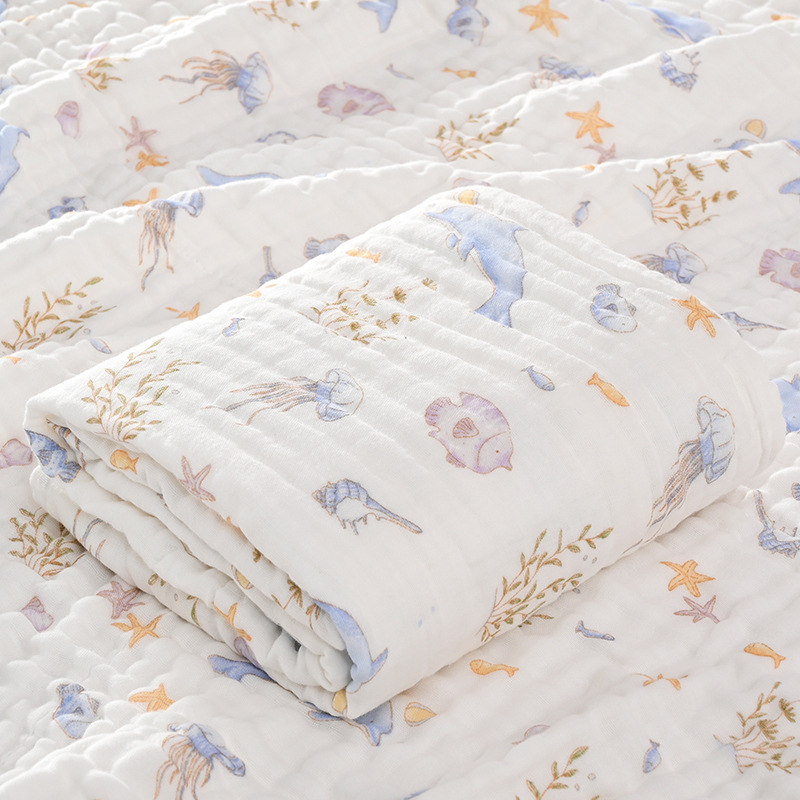 Βρεφική πετσέτα μπάνιου και κουβέρτα από 100% βαμβάκι, απορροφητική για νεογέννητα, διπλής χρήσης; 150D νήμα; Jacquard ύφανση; βάρος κάτω από 100 g