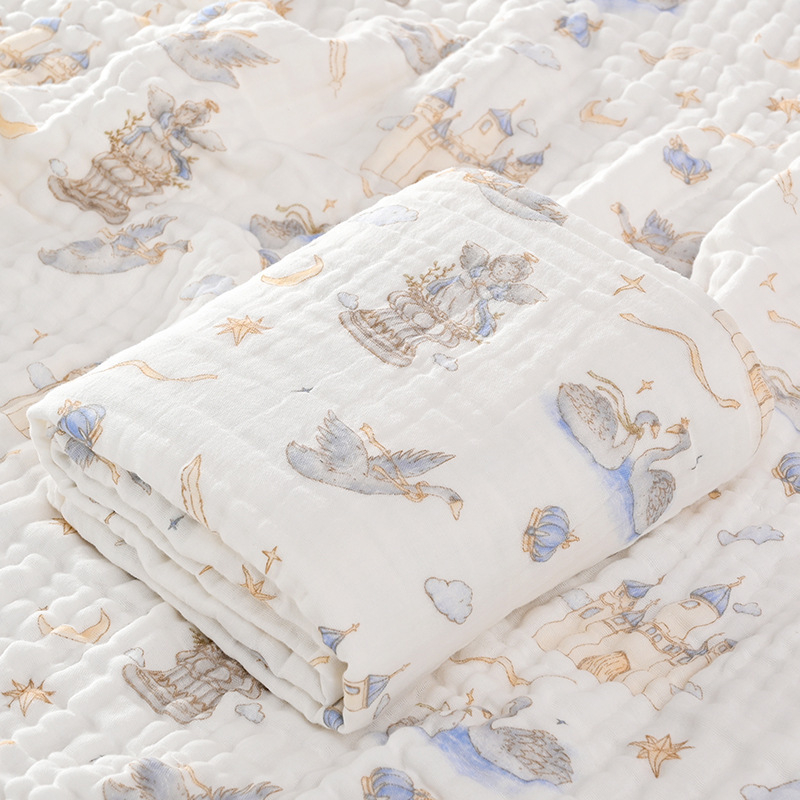 Βρεφική πετσέτα μπάνιου και κουβέρτα από 100% βαμβάκι, απορροφητική για νεογέννητα, διπλής χρήσης; 150D νήμα; Jacquard ύφανση; βάρος κάτω από 100 g