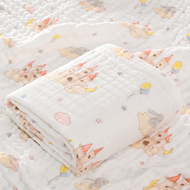 Βρεφική πετσέτα μπάνιου και κουβέρτα από 100% βαμβάκι, απορροφητική για νεογέννητα, διπλής χρήσης; 150D νήμα; Jacquard ύφανση; βάρος κάτω από 100 g