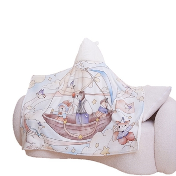 Προσαρμοσμένη πετσέτα μπάνιου για νεογέννητο με κουκούλα, απορροφητικό coral fleece με γάζα, 300–400 g, ραφή περιβλήματος, εξατομικευμένος σχεδιασμός