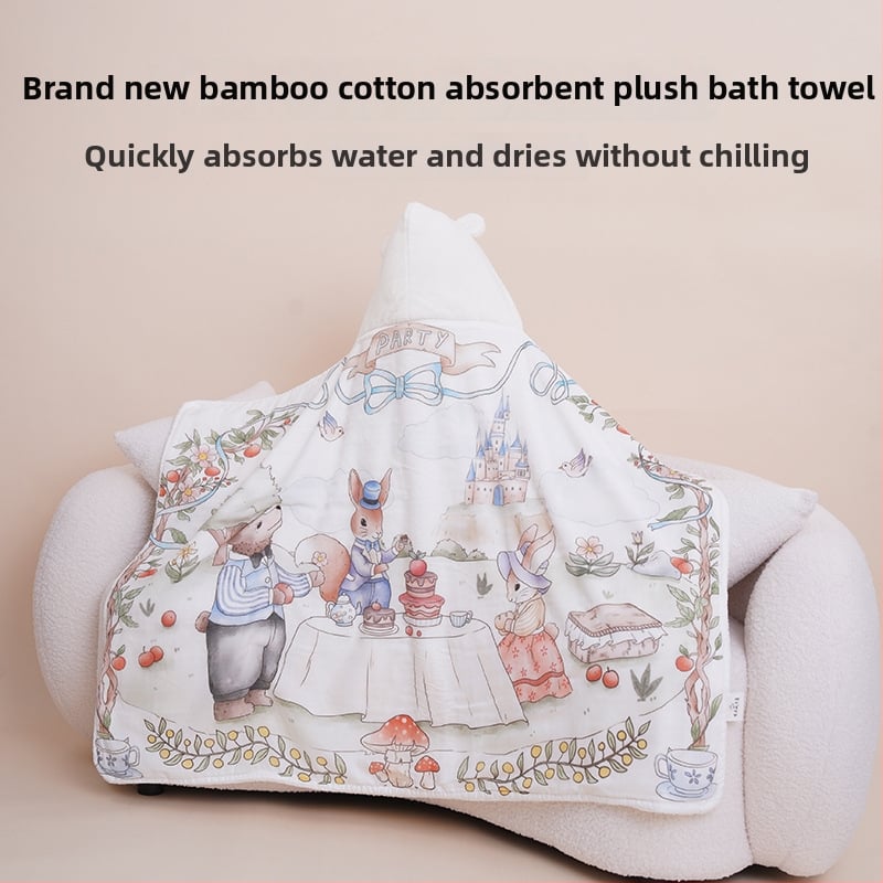 Προσαρμοσμένη πετσέτα μπάνιου για νεογέννητο με κουκούλα, απορροφητικό coral fleece με γάζα, 300–400 g, ραφή περιβλήματος, εξατομικευμένος σχεδιασμός