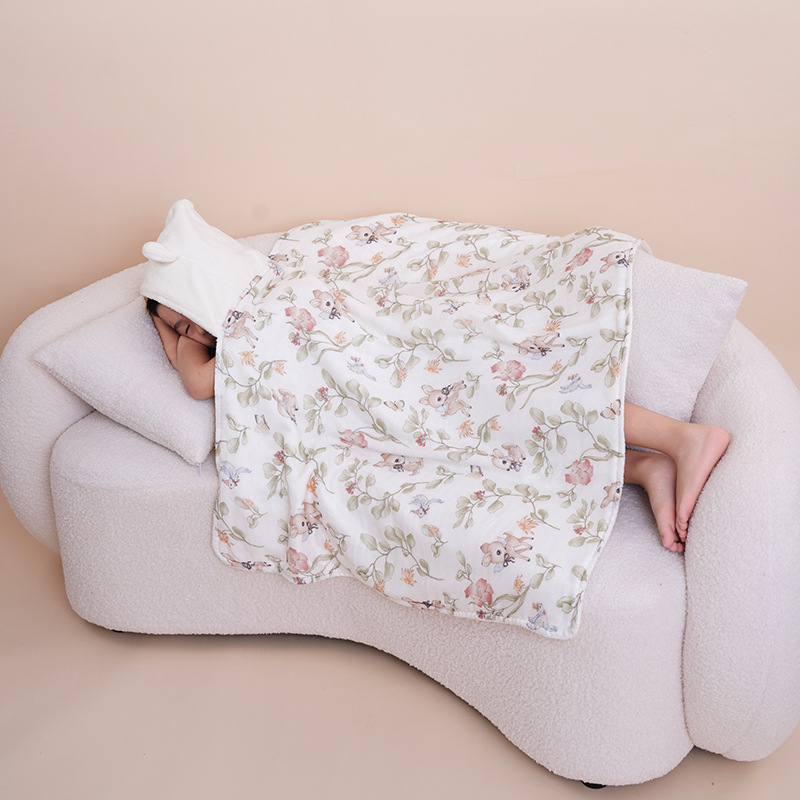 Προσαρμοσμένη πετσέτα μπάνιου για νεογέννητο με κουκούλα, απορροφητικό coral fleece με γάζα, 300–400 g, ραφή περιβλήματος, εξατομικευμένος σχεδιασμός