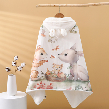 uovo Παιδικό Κουκούλι-Κουκούλα Μπάνιο Κλοκ - Coral Φλίς, 500g+, 150D Νήμα, Εκτύπωση