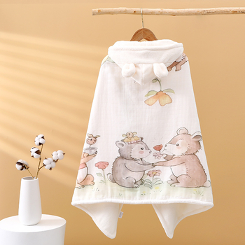 uovo Παιδικό Κουκούλι-Κουκούλα Μπάνιο Κλοκ - Coral Φλίς, 500g+, 150D Νήμα, Εκτύπωση