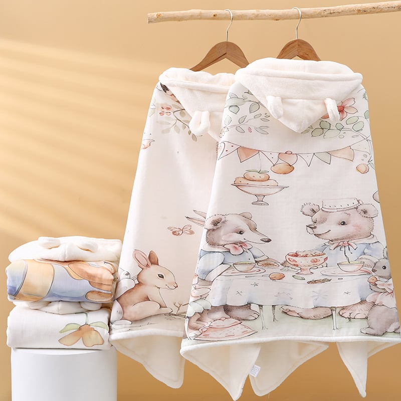 uovo Παιδικό Κουκούλι-Κουκούλα Μπάνιο Κλοκ - Coral Φλίς, 500g+, 150D Νήμα, Εκτύπωση