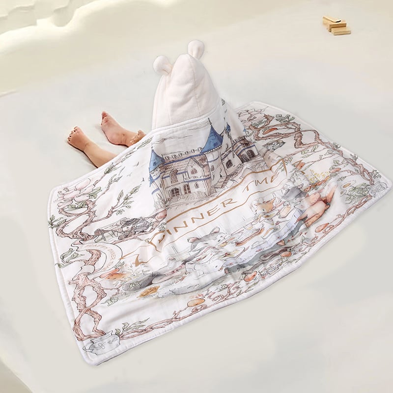 uovo Παιδικό Κουκούλι-Κουκούλα Μπάνιο Κλοκ - Coral Φλίς, 500g+, 150D Νήμα, Εκτύπωση