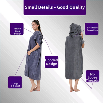  Halat cu glugă din microfibră pentru adulți, unisex – absorbant, 400gsm, poliester 70-80%