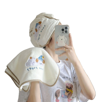 Σετ πετσέτες μπάνιου από Coral Fleece, απορροφητικό και μη αφήνει νήματα, 150D νήματα, κεντημένο φινίρισμα