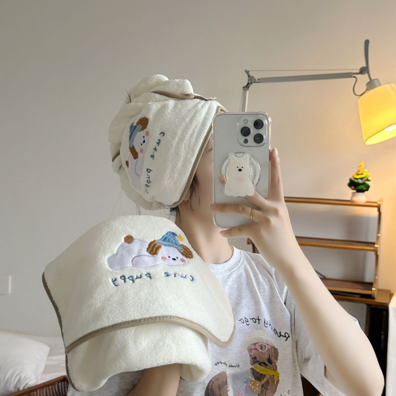 Σετ πετσέτες μπάνιου από Coral Fleece, απορροφητικό και μη αφήνει νήματα, 150D νήματα, κεντημένο φινίρισμα