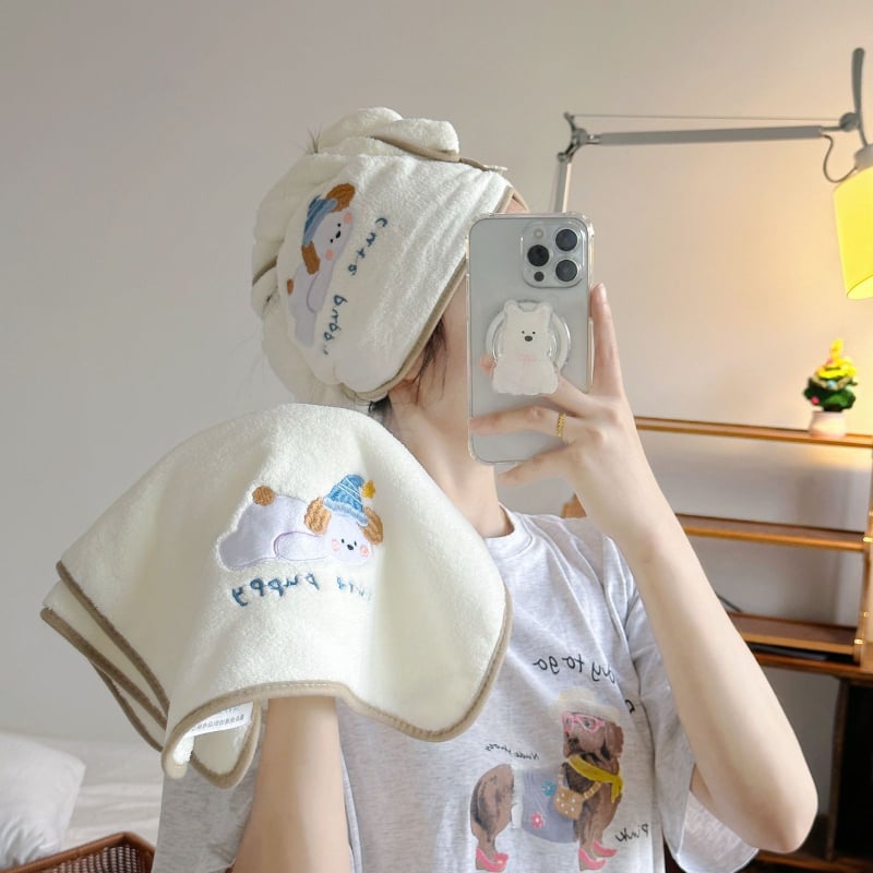 Σετ πετσέτες μπάνιου από Coral Fleece, απορροφητικό και μη αφήνει νήματα, 150D νήματα, κεντημένο φινίρισμα