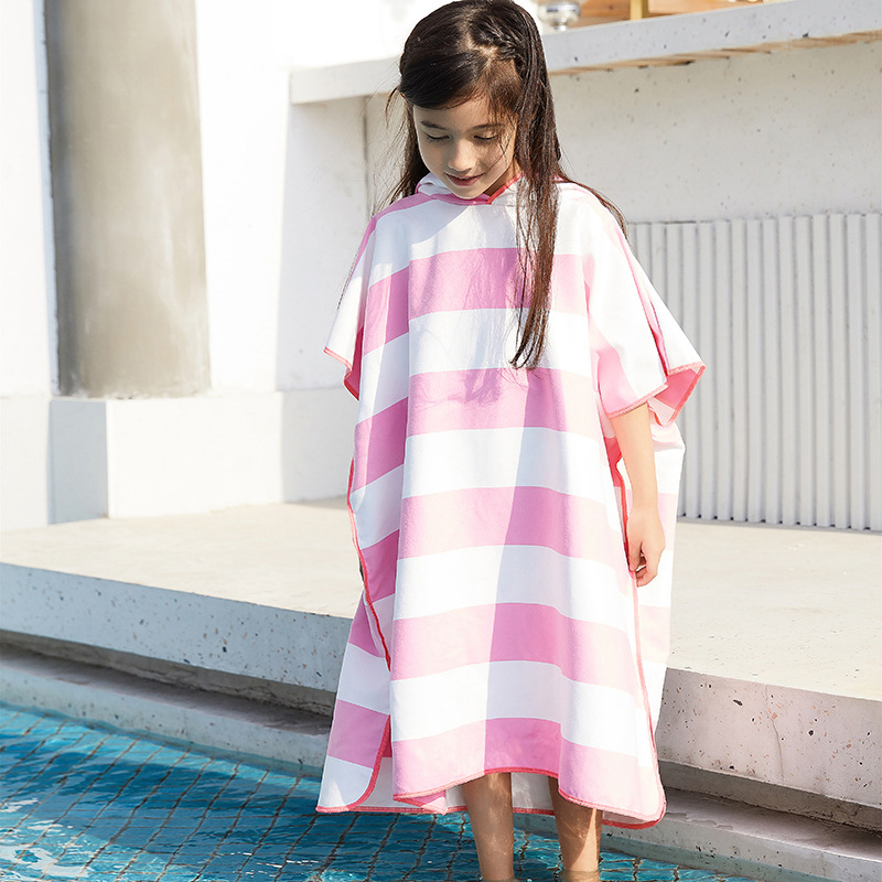 Παιδική ριγέ ρόμπα αλλαγής από υπερλεπτές ίνες microfiber, γρήγορο στέγνωμα, 245 g, 85% πολυεστέρας