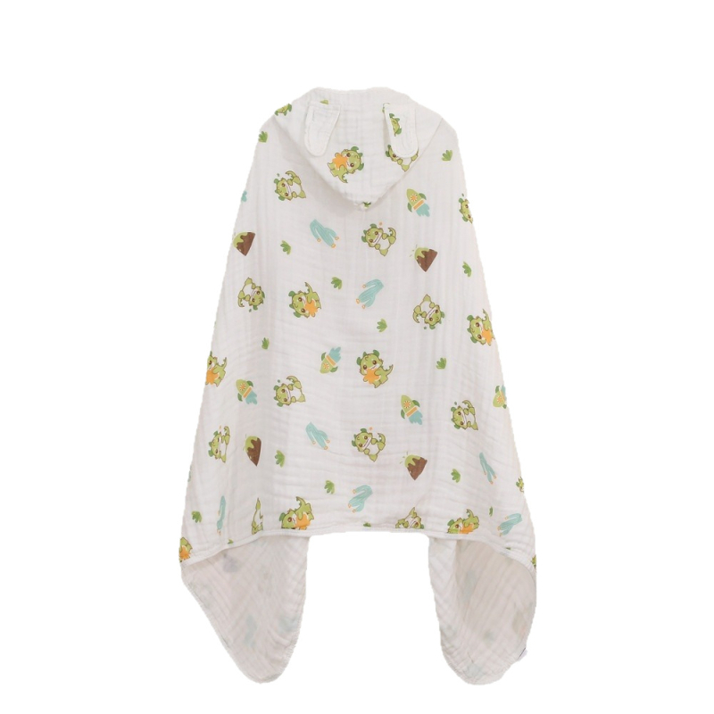 Βρεφική κουκούλα μπάνιου, τετράστρωνο σερσακούρ βαμβακερή γάζα, 150D, βάρος υφάσματος 200–300 g, επεξεργασία: ράψιμο, εκτύπωση, γάντζος