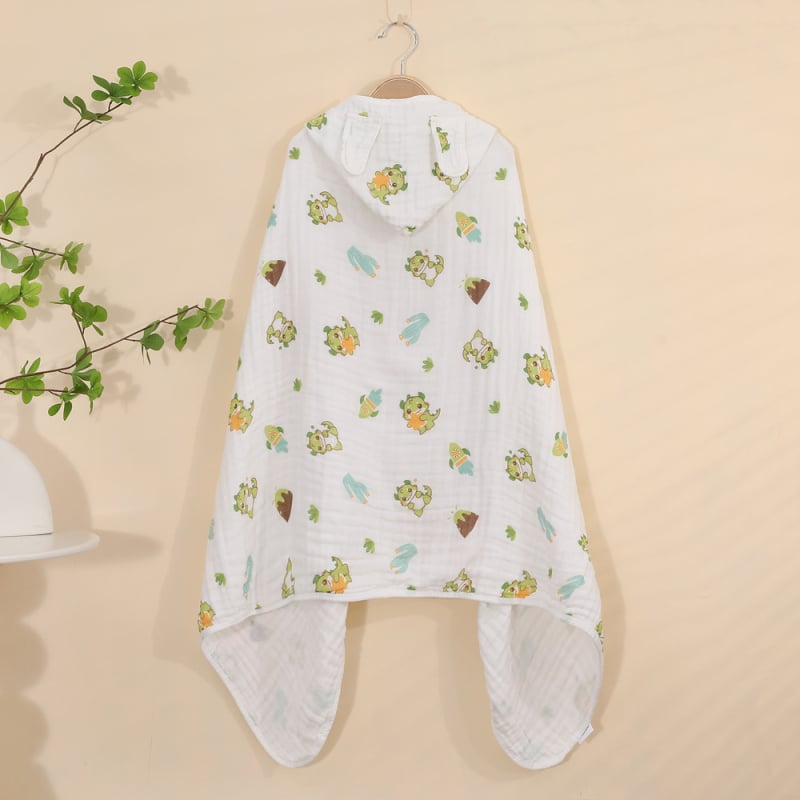 Βρεφική κουκούλα μπάνιου, τετράστρωνο σερσακούρ βαμβακερή γάζα, 150D, βάρος υφάσματος 200–300 g, επεξεργασία: ράψιμο, εκτύπωση, γάντζος