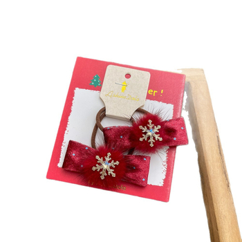 Κλιπ μαλλιών για παιδιά με χριστουγεννιάτικο φιόγκο, βαμβακερό υλικό, χειροποίητο