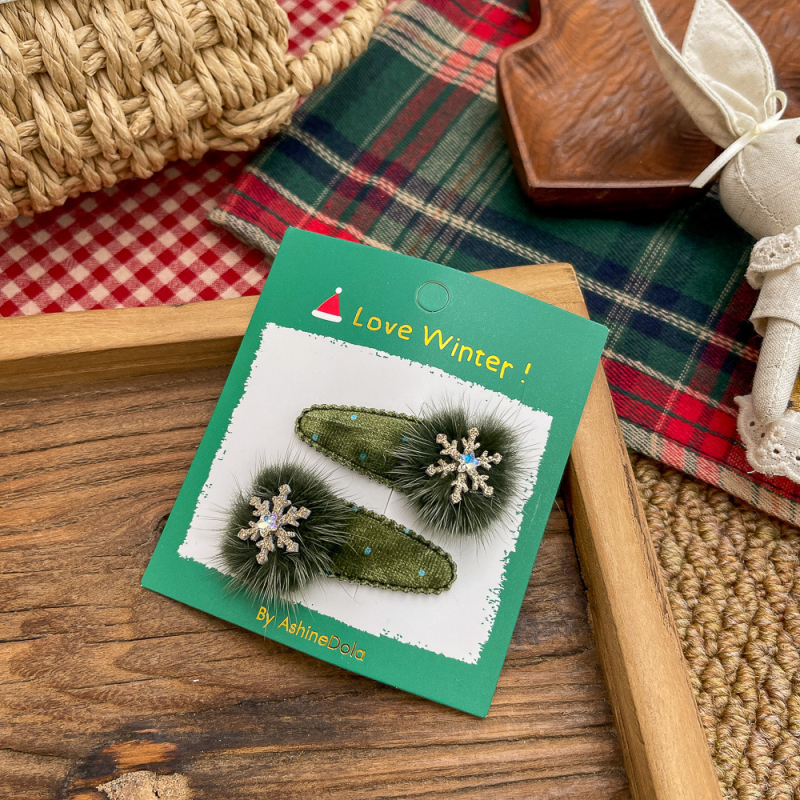 Κλιπ μαλλιών για παιδιά με χριστουγεννιάτικο φιόγκο, βαμβακερό υλικό, χειροποίητο