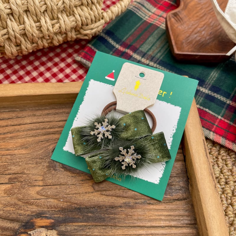 Κλιπ μαλλιών για παιδιά με χριστουγεννιάτικο φιόγκο, βαμβακερό υλικό, χειροποίητο