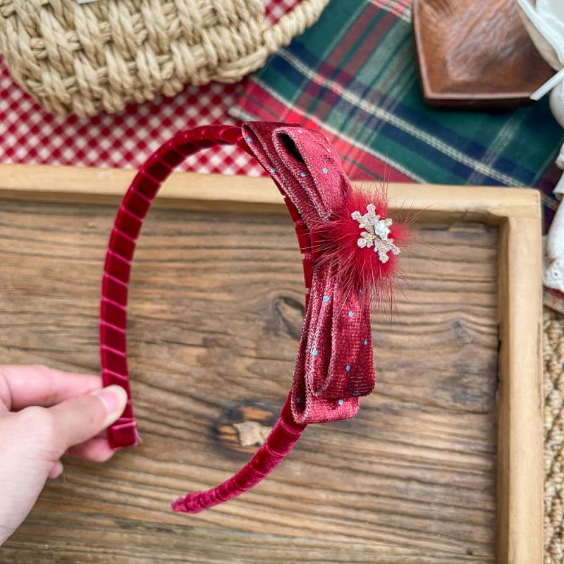 Κλιπ μαλλιών για παιδιά με χριστουγεννιάτικο φιόγκο, βαμβακερό υλικό, χειροποίητο