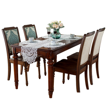 Дантелена подложка за маса и настилка, японско-корейски стил, полиестерна тъкан, модел цветя, дизайн с кухи отвори, персонализираема