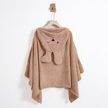 Παιδικός ρόμπα μπάνιου με κουκούλα από κοραλλοφλίς, περιτύλιγμα για μπάνιο/κολύμβηση, εκτύπωση λαγουδάκι, 300–400 g, προσαρμογή