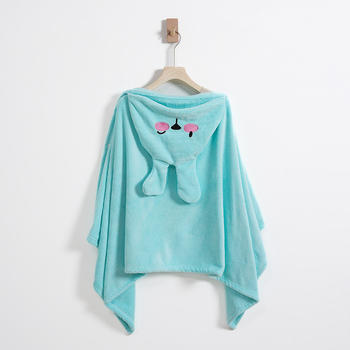 Παιδικός ρόμπα μπάνιου με κουκούλα από κοραλλοφλίς, περιτύλιγμα για μπάνιο/κολύμβηση, εκτύπωση λαγουδάκι, 300–400 g, προσαρμογή