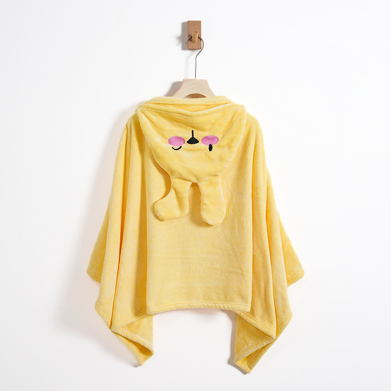 Παιδικός ρόμπα μπάνιου με κουκούλα από κοραλλοφλίς, περιτύλιγμα για μπάνιο/κολύμβηση, εκτύπωση λαγουδάκι, 300–400 g, προσαρμογή