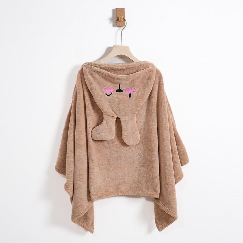 Παιδικός ρόμπα μπάνιου με κουκούλα από κοραλλοφλίς, περιτύλιγμα για μπάνιο/κολύμβηση, εκτύπωση λαγουδάκι, 300–400 g, προσαρμογή