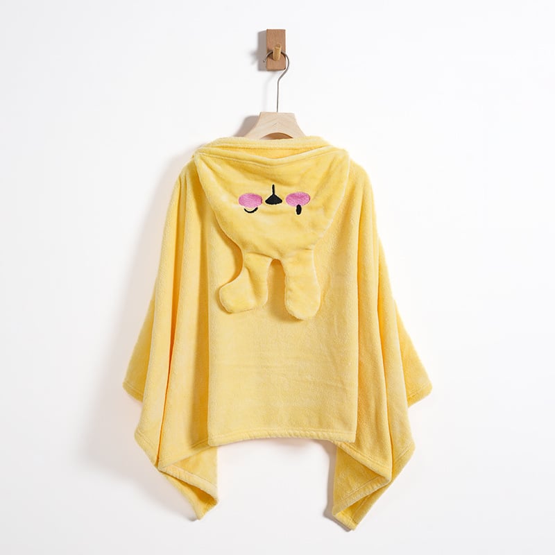 Παιδικός ρόμπα μπάνιου με κουκούλα από κοραλλοφλίς, περιτύλιγμα για μπάνιο/κολύμβηση, εκτύπωση λαγουδάκι, 300–400 g, προσαρμογή