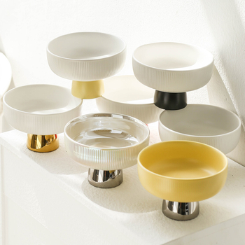 Порцеланова плодова чиния на крак — скандинавски стил, светъл лукс, Xingye, висококачествен продукт