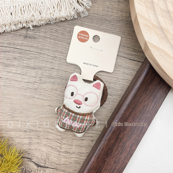 Σετ αξεσουάρ μαλλιών για παιδιά – Χειροποίητες υφασμάτινες κορδέλες με ζωικά μοτίβα (σκύλος και κουνέλι), στυλ δάσους