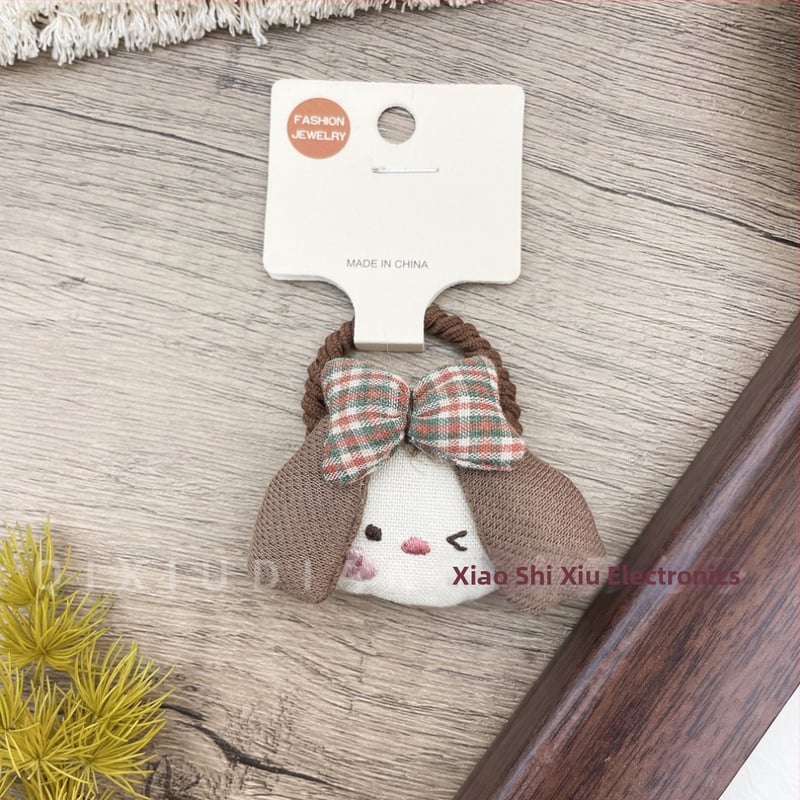 Σετ αξεσουάρ μαλλιών για παιδιά – Χειροποίητες υφασμάτινες κορδέλες με ζωικά μοτίβα (σκύλος και κουνέλι), στυλ δάσους