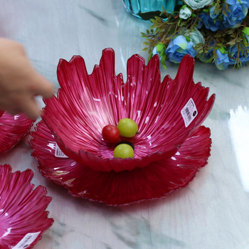 Stiklo vaisių lėkštė Housefan — be švino, pritaikoma, šiuolaikinio minimalistinio stiliaus, paruošta dovanai