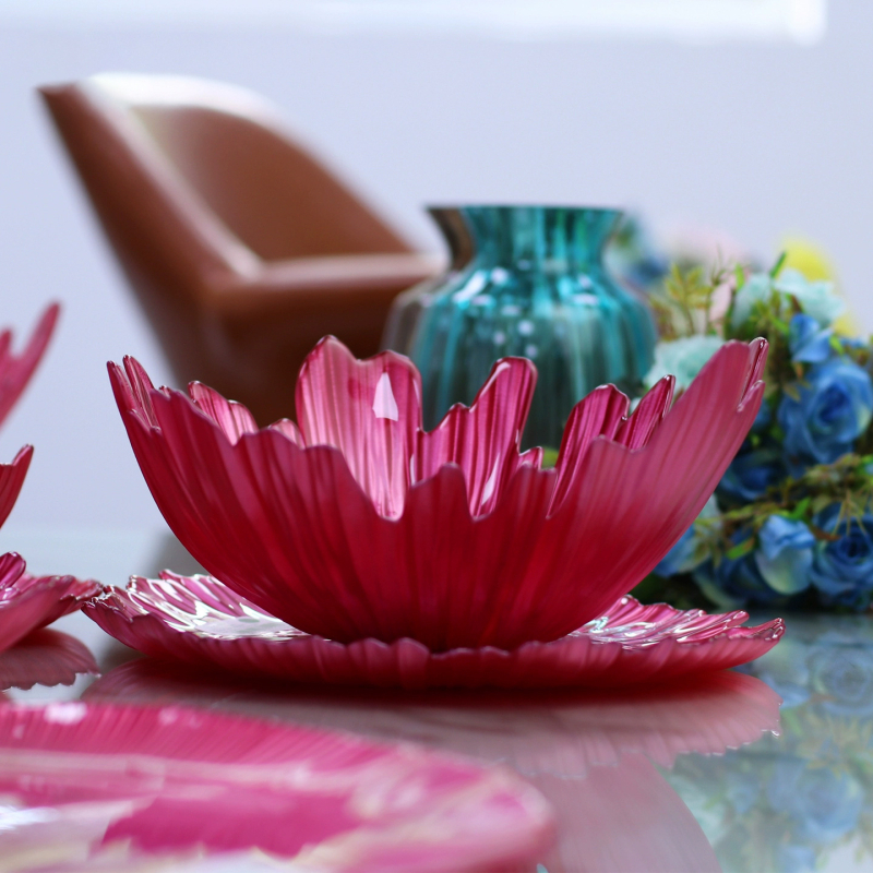 Stiklo vaisių lėkštė Housefan — be švino, pritaikoma, šiuolaikinio minimalistinio stiliaus, paruošta dovanai