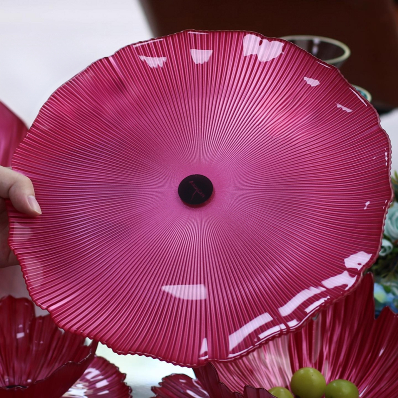 Stiklo vaisių lėkštė Housefan — be švino, pritaikoma, šiuolaikinio minimalistinio stiliaus, paruošta dovanai