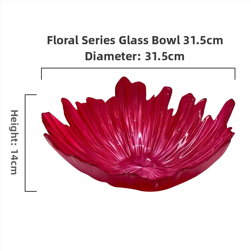 Stiklo vaisių lėkštė Housefan — be švino, pritaikoma, šiuolaikinio minimalistinio stiliaus, paruošta dovanai