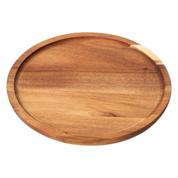 Drveni kružni tanjur za desert — Materijal: Drvo; Oblik: Kružno; Površina: Polirana; Stil: Moderan minimalistički; Uzorak: Jednostavan