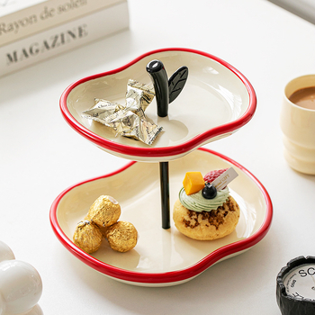 Порцеланова чиния за плодове, многоетажен поднос за показване, JIEBO, китайски стил домашен декор