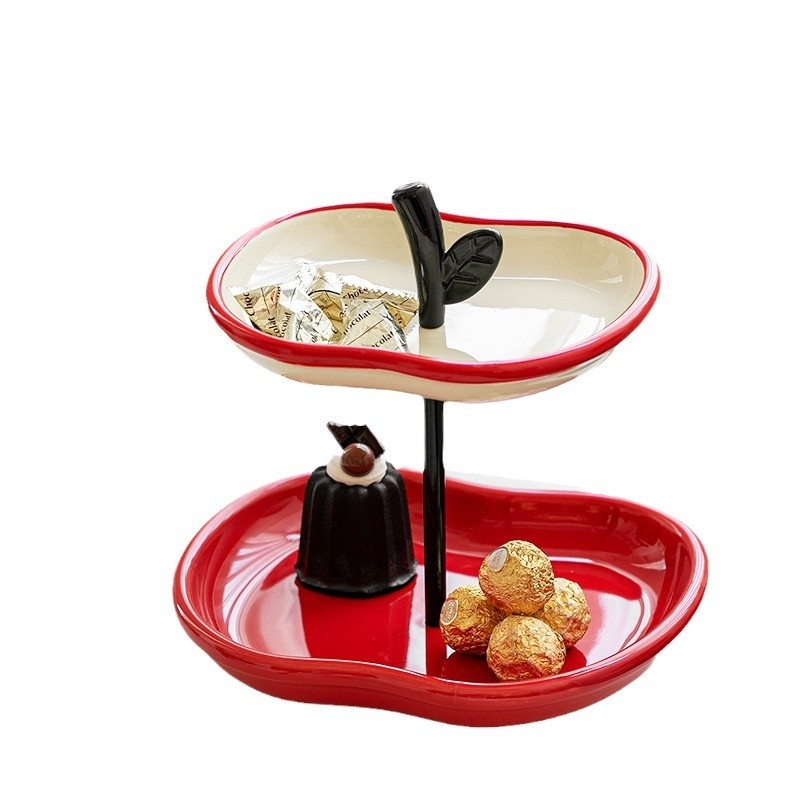 Порцеланова чиния за плодове, многоетажен поднос за показване, JIEBO, китайски стил домашен декор