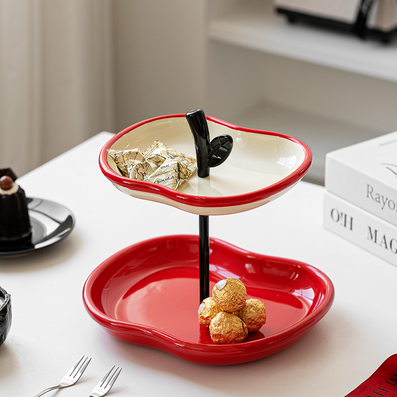 Порцеланова чиния за плодове, многоетажен поднос за показване, JIEBO, китайски стил домашен декор