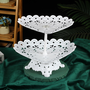 Пластмасова плодова чиния, европейски стил, сгъваема и въртяща се многослойна витрина за сватби и десертна маса