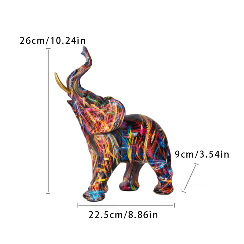 Slonova skulptura od smole, oslikana završna obrada, bez mogućnosti prilagodbe, od Individual Creation