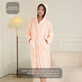 Дамски халат за зима — флис, памук-микрофибър, 600 г