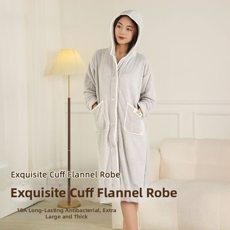 Dámsky župan — zimný flis, bavlna-mikrovlákno, 600 g