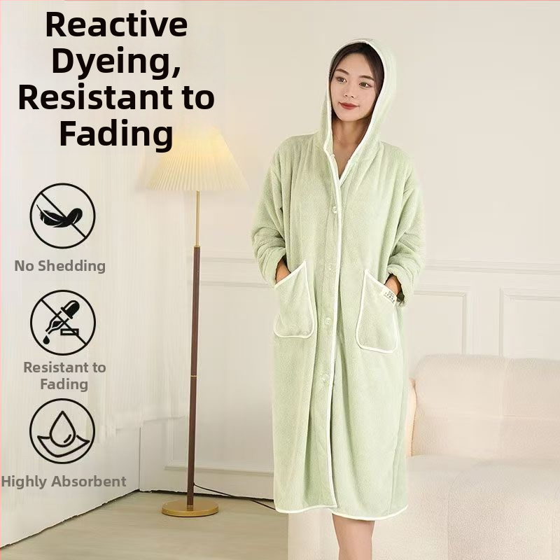 Dámsky župan — zimný flis, bavlna-mikrovlákno, 600 g